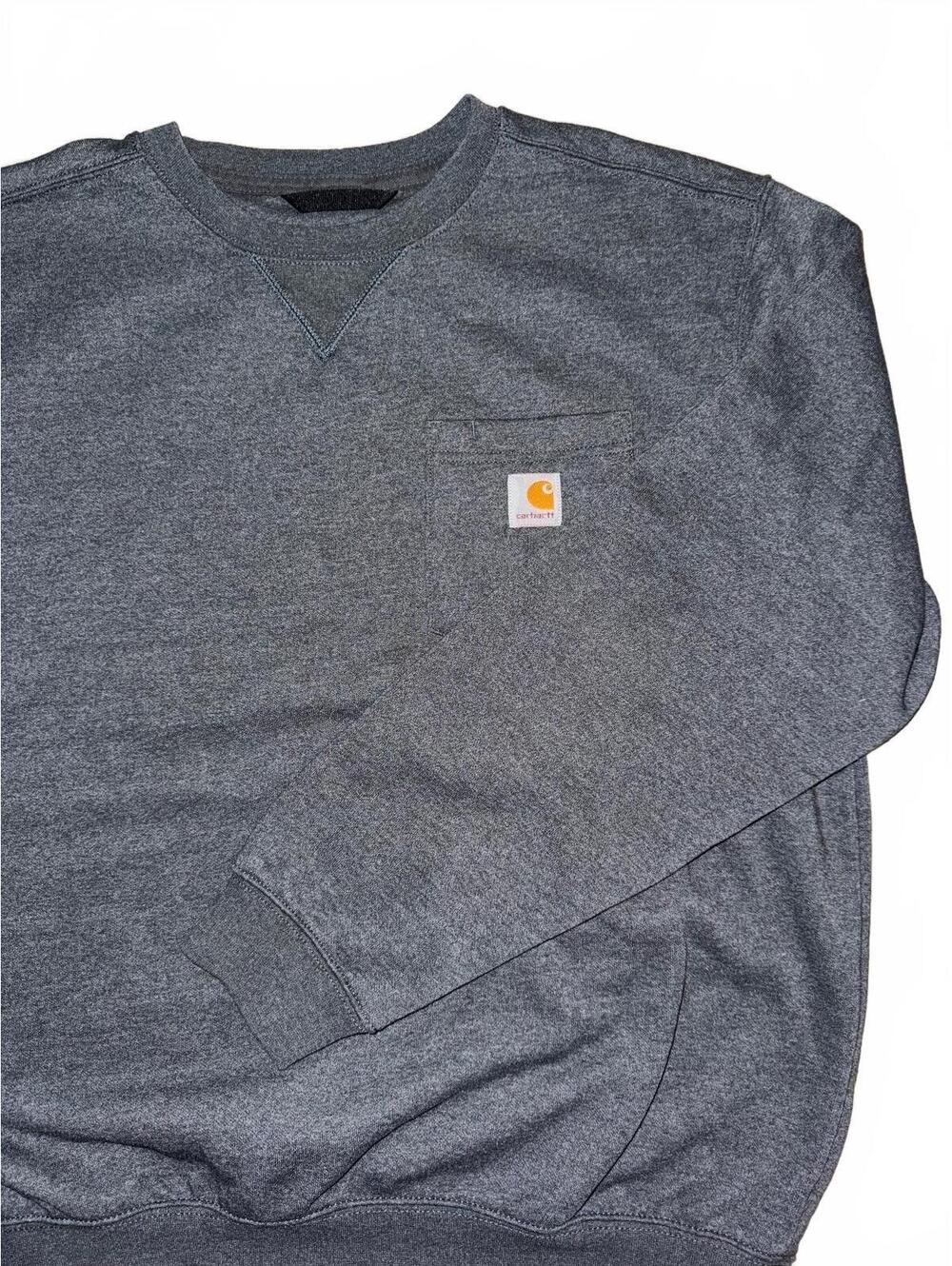 Men’s Carhartt loose fit grey crewneck sweatshirt with chest pocket Size